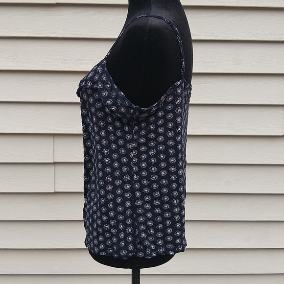 LOFT Navy Blue and Cream tank top Size LP - Picture 2 of 11
